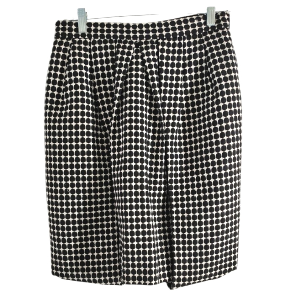 ESSENTIALS White & Black check tulip midi skirt Size 10